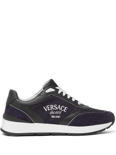 versace lace up leather mid sneaker|Versace lace up sneakers.